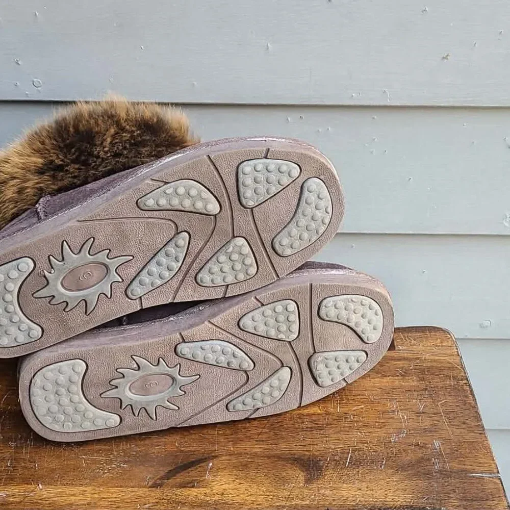 UGG Australia Brown Suede Real Fox Mini Boots size 9